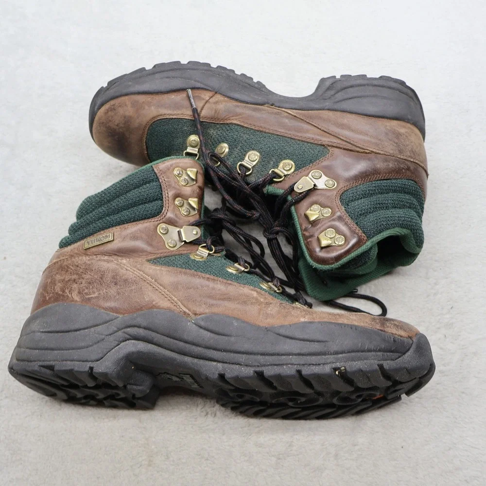 Yukon Mens 11M‎ Hiking Boots Brown Expedition Leather Rugged Trail Mesh Outdoor